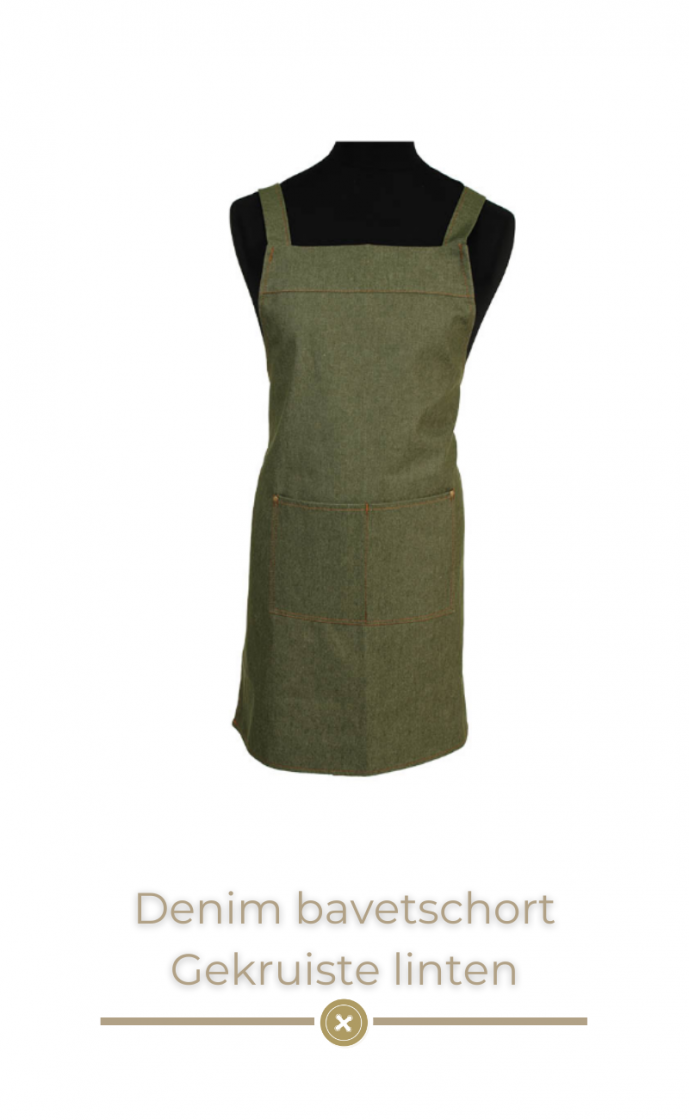 Denim bavetschort Groen Groene denim