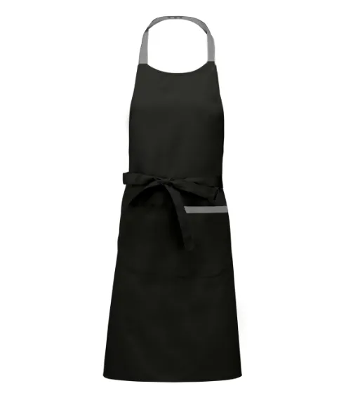 Zwarte keukenschort met naam.webp