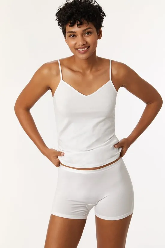 Woody damesonderhemdje met spaghettibandjes wit.webp