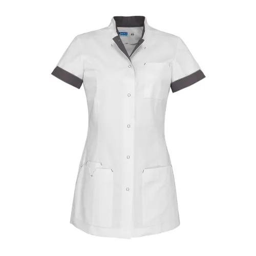 Zorgjas De berkel Jill met kleuraccenten personaliseerbaar borduurwerk taupe.webp