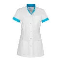 Zorgjas De berkel Jill met kleuraccenten personaliseerbaar borduurwerk lichtblauw.webp