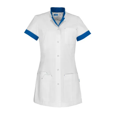 Zorgjas De berkel Jill met kleuraccenten personaliseerbaar borduurwerk koningsblauw.webp