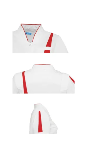 lara detail zorgjas rood en wit met borduurwerk_personalisatie.webp