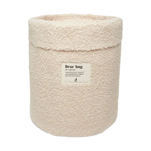 Linnen mand bear - Sherpa - Teddy stof wit.webp