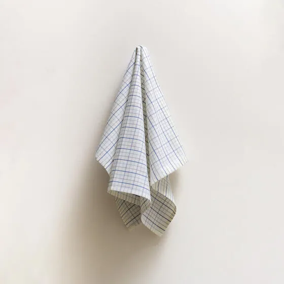 Keukenhanddoek kleine ruit blauw.webp
