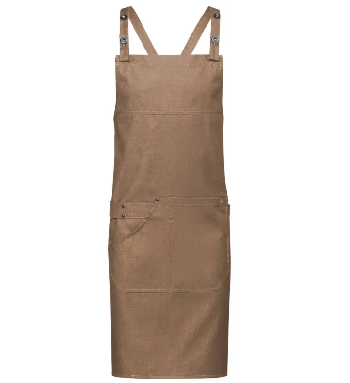 Keukenschort met handdoekenlus denim camel.webp