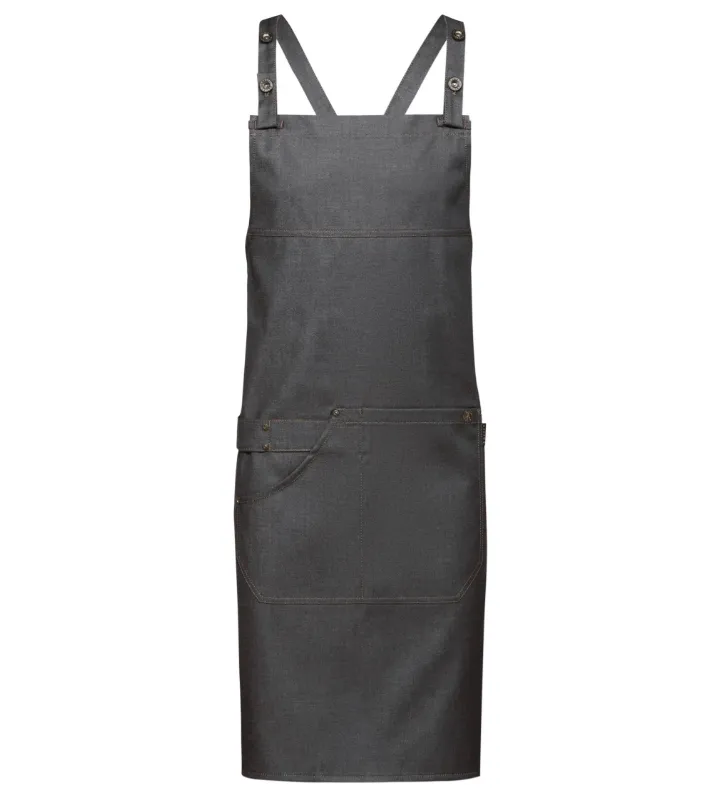 Keukenschort met handdoekenlus denim grijs.webp