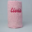 Roze handdoek met naam.webp