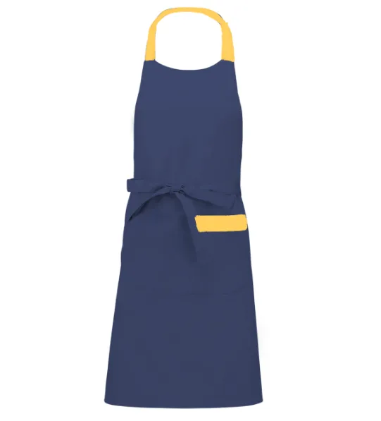 premium keukenschort met oker en verstelbaar neklint.webp