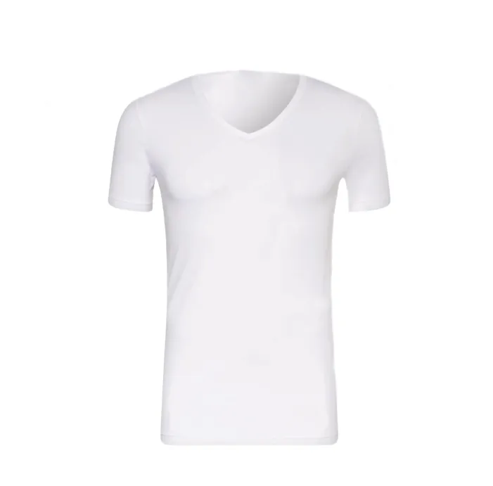 Onderhemdje korte mouwen woody gezonde samenstelling wit - diepe uitsnijding.webp