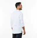 keukenshirt lange mouwen rekbare stof personaliseerbaar wit heren achterkant.webp