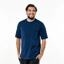 keukenshirt korte mouwen rekbare stof personaliseerbaar navyheren.webp