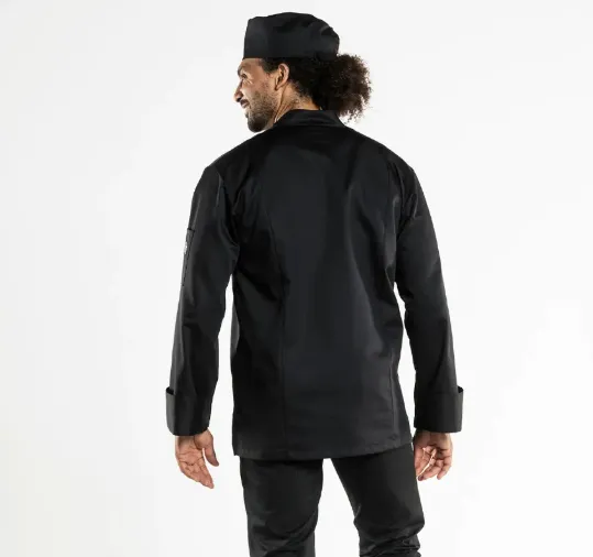 monza keukenjas zwart achterkant heren chaud devant.webp