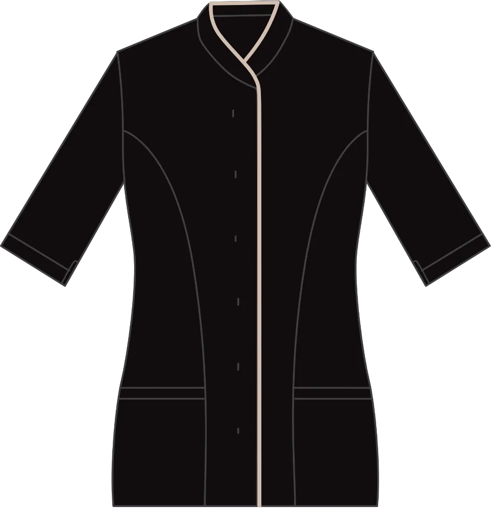 Zorgjas Zwart Sara Personaliseerbaar met naam tekening.webp