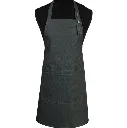 keukenschort denim met lint in nek verstelbaar en personaliseerbaar borduurwerk_zwarte denim.webp