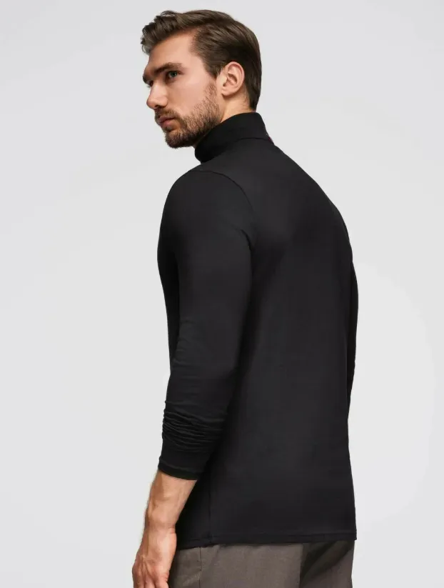 thermoshirt dames zwart rolkraag lange mouw  achterkant.webp