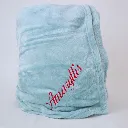 Lichtblauwe plaid met naam geborduurd.webp