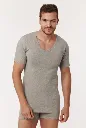 Onderhemdje heren v-hals korte mouw woody BAV - grijs.webp