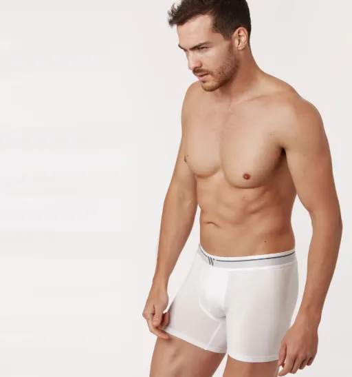 [Jellycoe.be - Boxer lang H. WIT Small - 999-10-CLC-Z/100] Boxershort lang Woody heren (2st) (Wit, S)