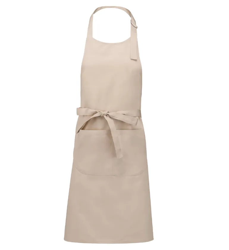 [Toptex - Budgetschort ANGORA - k890] Keukenschort dubbele zak budget (Licht zand/ Angora)