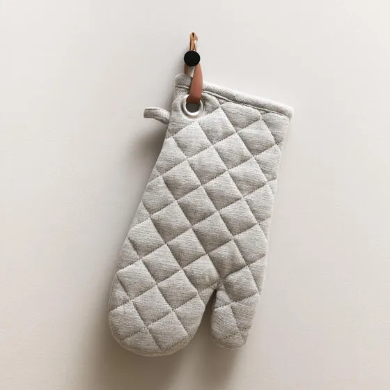 Ovenwant met lederen lus (Lichtgrijs)