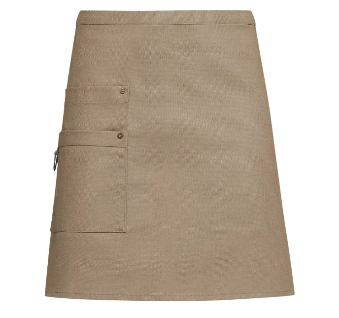 Korte schort met handdoekenring (Beige)