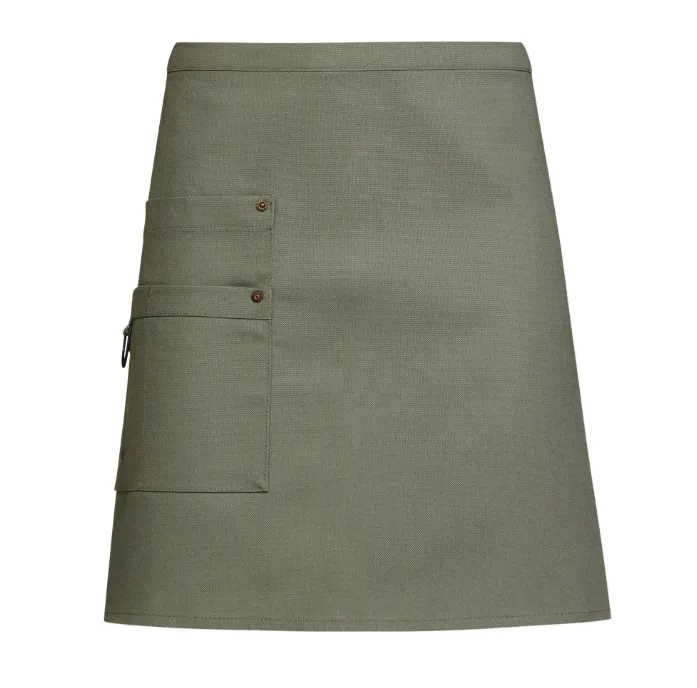 Korte schort met handdoekenring (Beige)