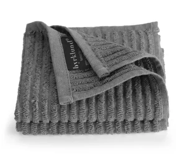 Vaatdoek katoen rib set van 2st (Grijs)