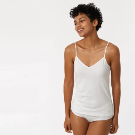 Onderhemdje dames spaghettibandjes (Wit, XS)