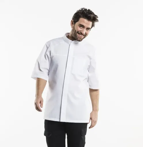 Keukenjas Salerno Korte Mouw Stretch - Chaud Devant