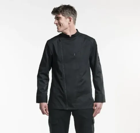 [Chaud Devant online - Biker keukenjas ZWART Maat XS - CD288] Keukenjas Biker Heren Zwart - Chaud Devant (XS)