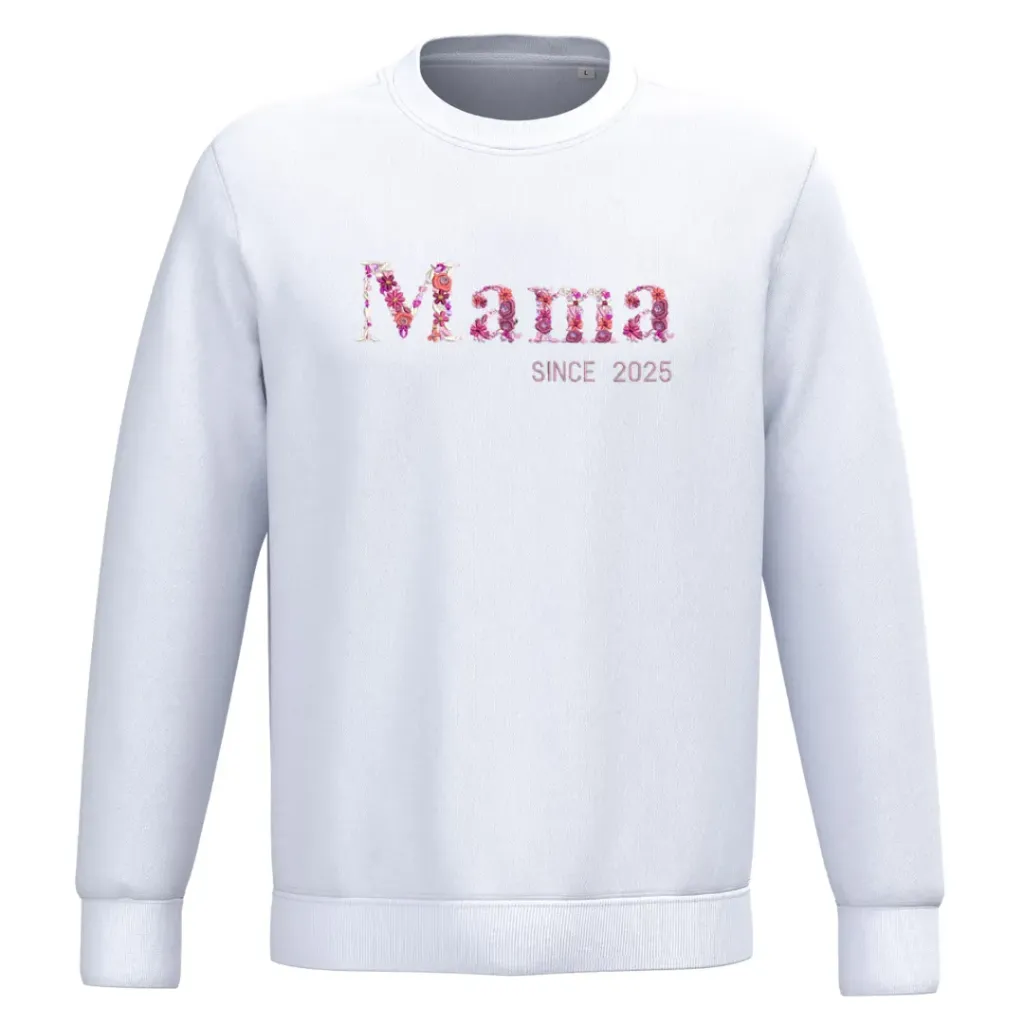 Mama pull - Bloemenletters (Wit, S)